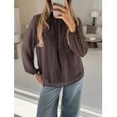 Blouse geruit bruin/blauw | Nerina