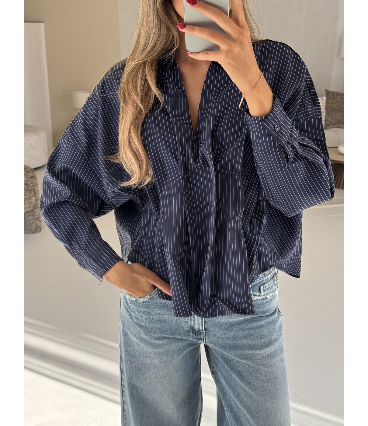 Blouse gestreept blauw | Eliza