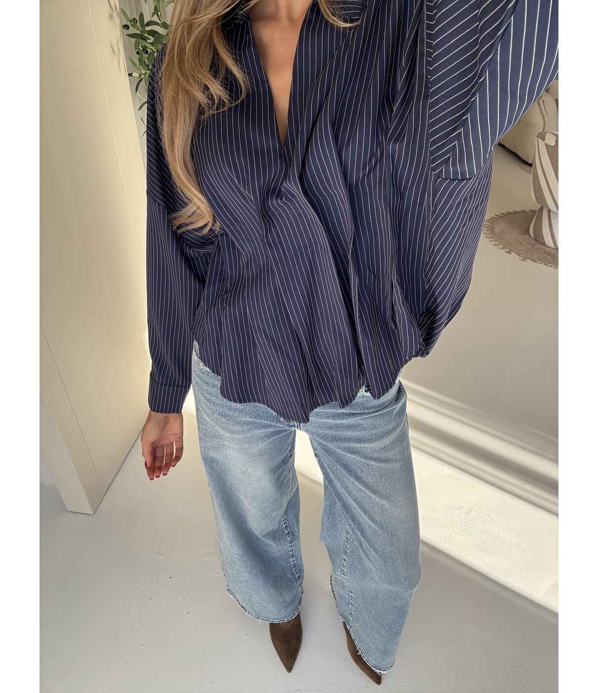 Blouse gestreept blauw | Eliza
