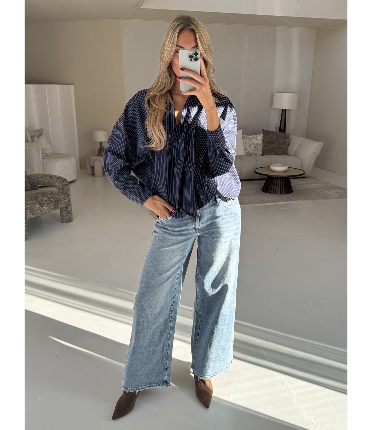 Jeans wide leg light blue | Chantal