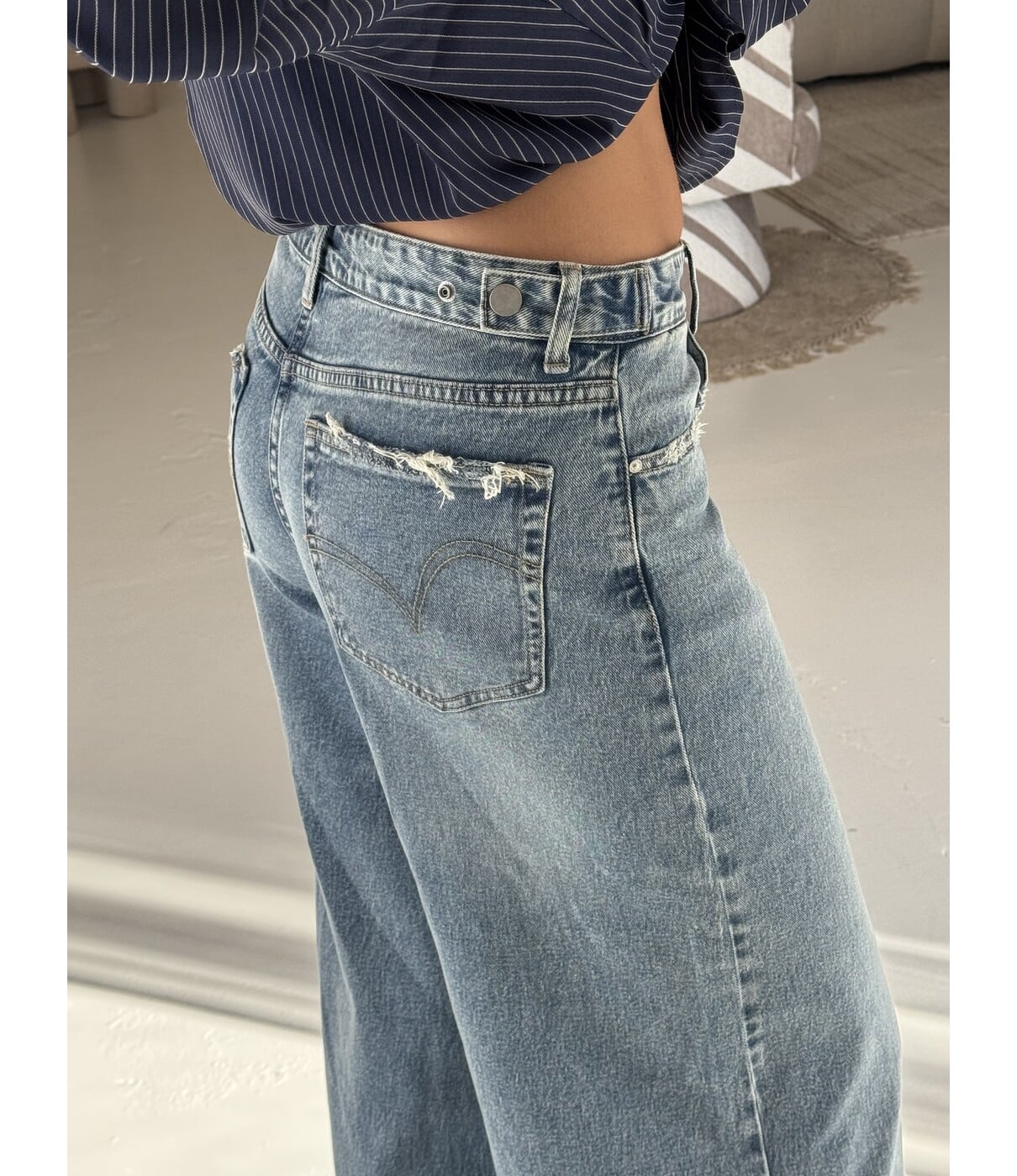 Jeans wide leg light blue | Chantal