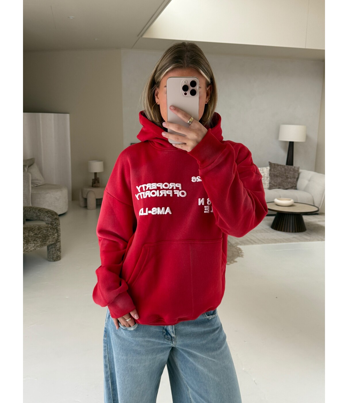 Priority AMS-LDN hoodie | rood