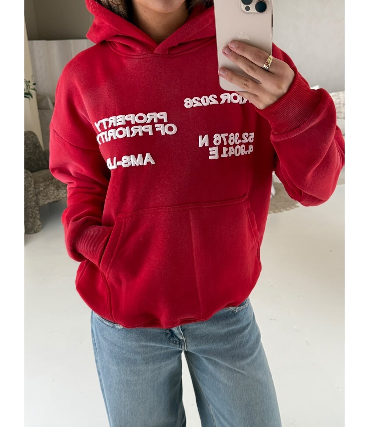 Priority AMS-LDN hoodie | rood
