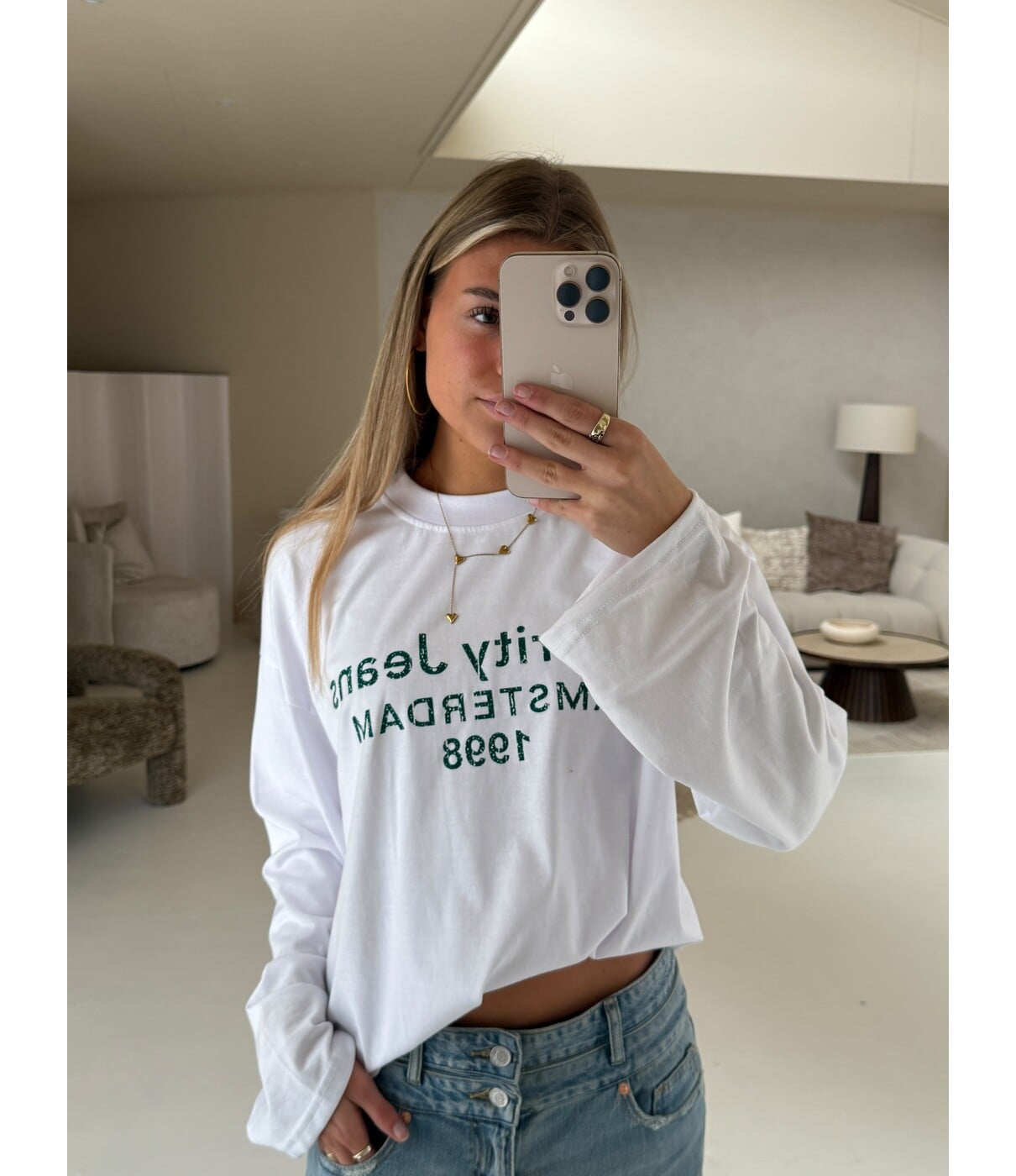 Priority Amsterdam longsleeve | wit/groen