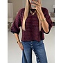 Trui gestreept bordeaux/navy | Floor