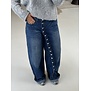 Jeans wide leg mid blue | Button