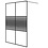 Inloopdouchewand 140x195 cm transparant ESG-glas zwart