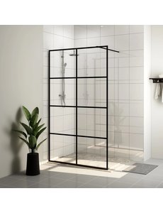  Inloopdouchewand 90x195 cm ESG-glas transparant en zwart