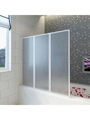  Badscherm 3 panelen vouwbaar 117 x 120 cm