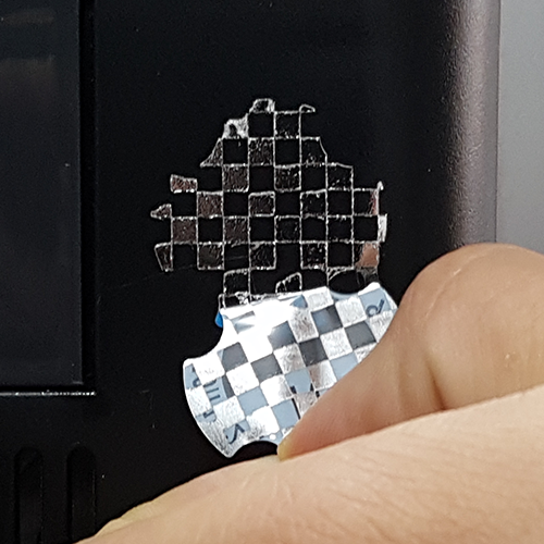 M1183 Checkerboard tamper-evident polyester labels