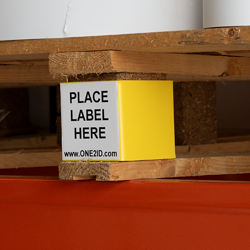 "Place label here" label adapter etiket