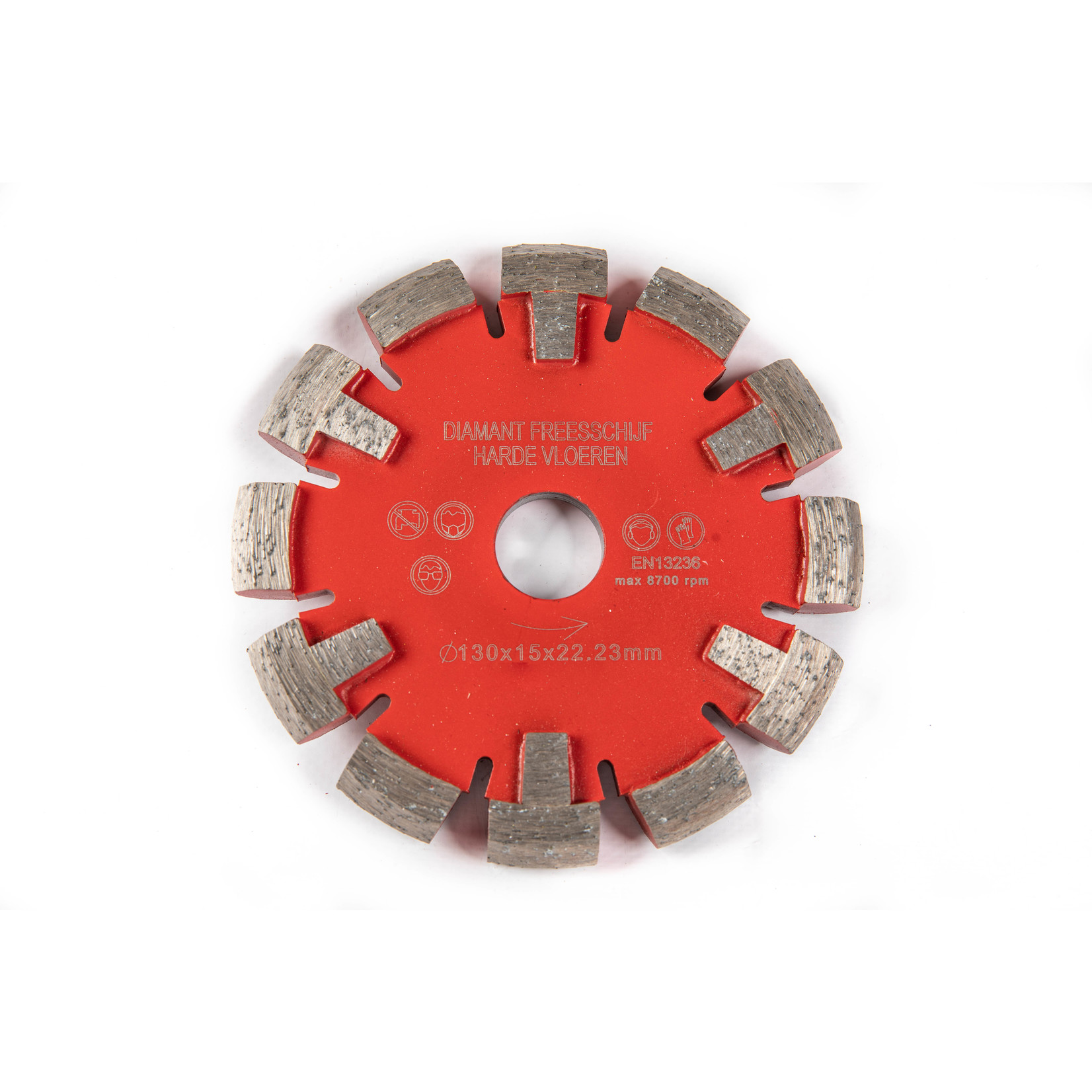 EH-15/130 Vloerfreesschijf zeer harde vloeren V segment 15x130mm rood