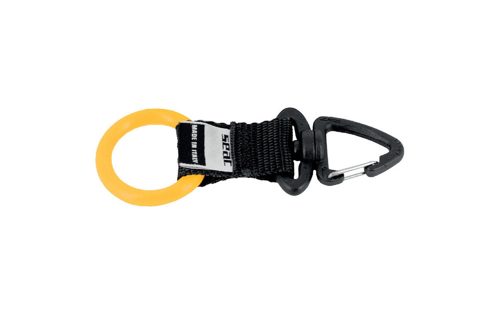 Clip met karabijnhaak en latex ring