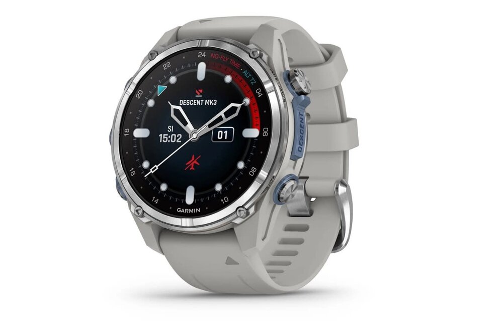 Descent Mk3 (43 mm) met siliconen band Fog Grey