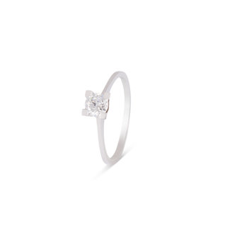 Solitaire Diamanten Ring Witgoud