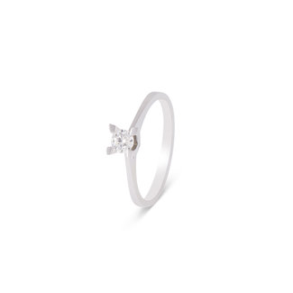 Solitaire Diamanten Ring Witgoud