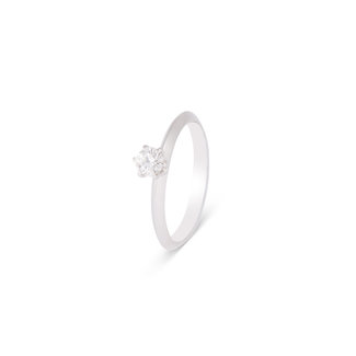 Solitaire Diamanten Ring Witgoud