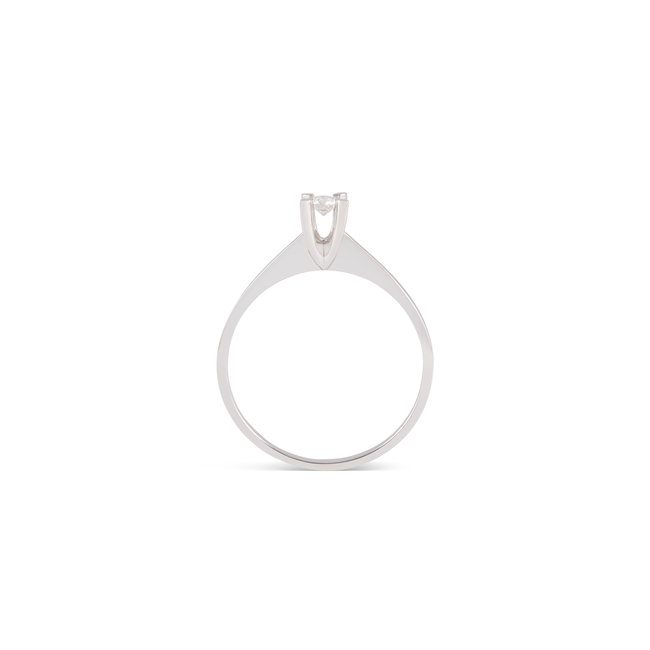 Witgouden Solitaire Ring met Natuurlijke Diamant