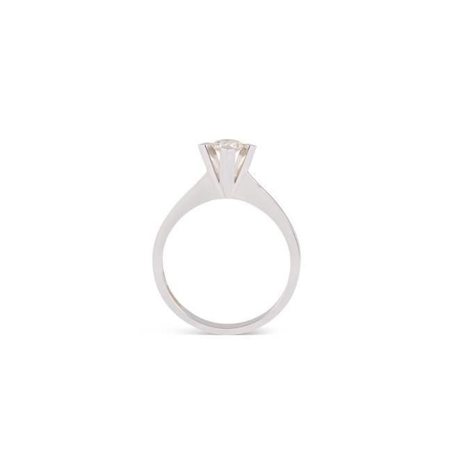 Witgouden Solitaire Ring met Natuurlijke Diamant