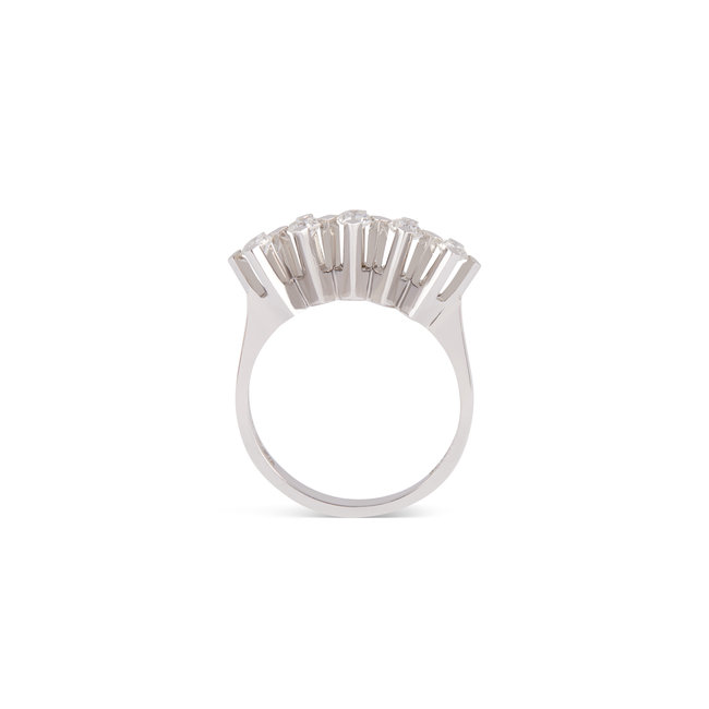 Witgouden Ring met Vijf Natuurlijke Diamanten