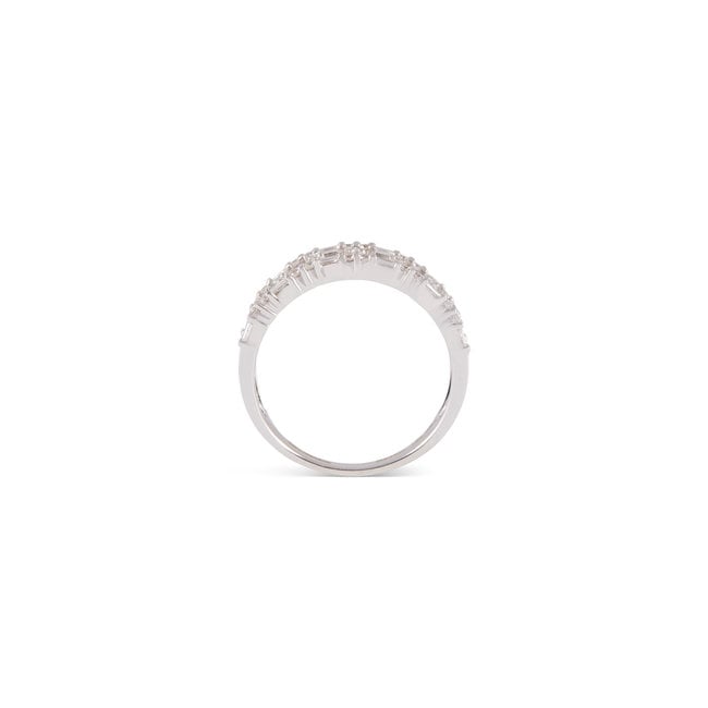 Witgouden ring drie banen, 0,61 ct diamant
