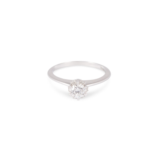 Witgouden Solitaire Ring met Natuurlijke Diamanten