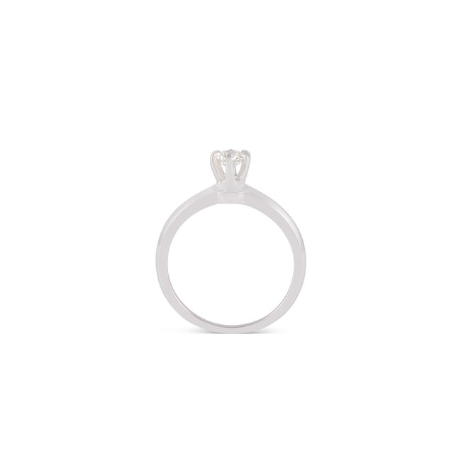Elegante Witgouden Ring met Natuurlijke Solitaire Diamant