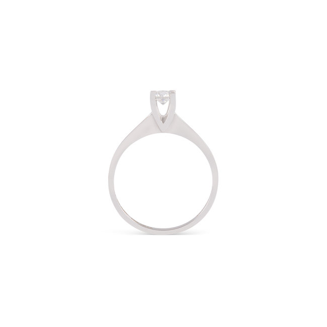 Elegante Witgouden Ring met Natuurlijke Solitaire Diamant