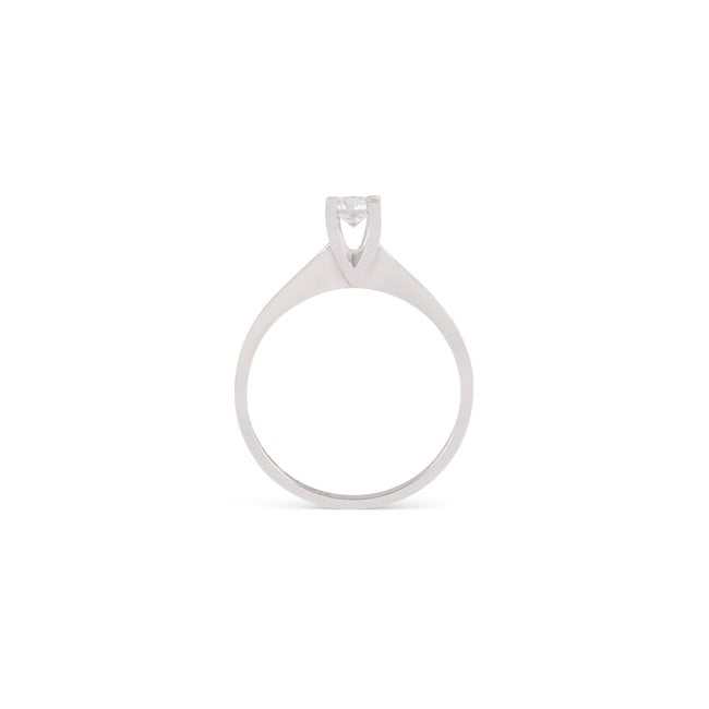Witgouden solitairring, 0,24 ct DE diamant