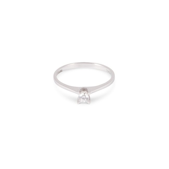 Witgouden solitairring, 0,24 ct DE diamant
