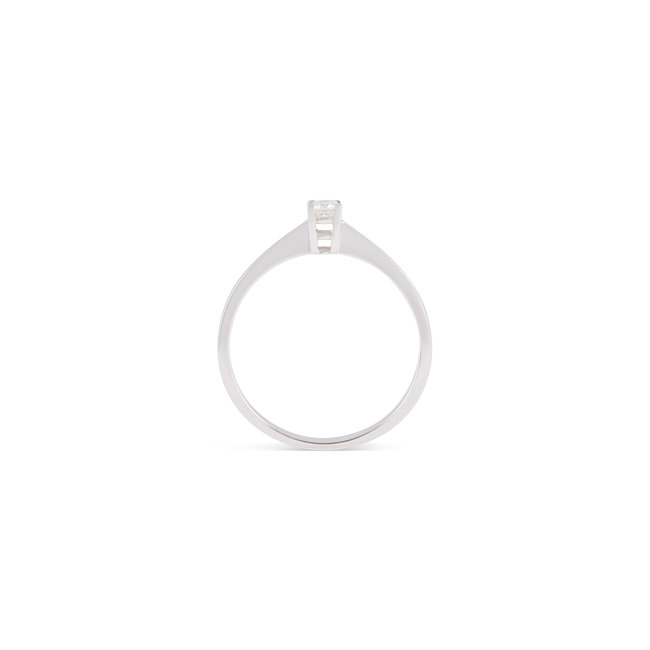 Elegante Witgouden Ring met Natuurlijke Solitaire Diamant