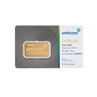 Umicore 10 gram goudbaar Umicore