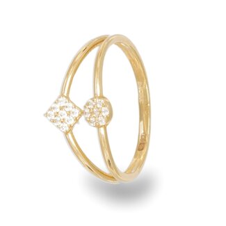 Minimalistische Dubbele Zirkonia Ring