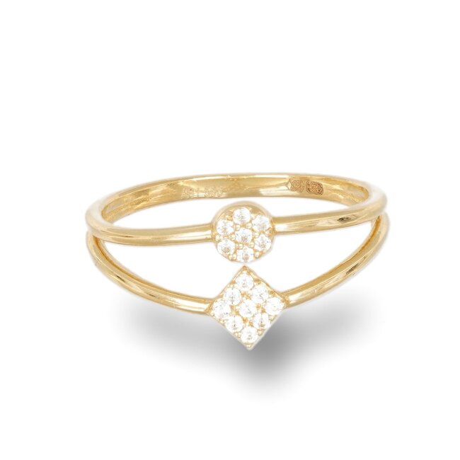 Elegante Open Ring met Pavé Zirkonia Details