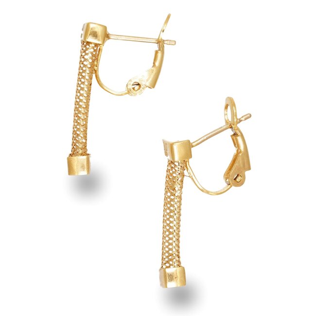 Gouden Italiaanse mesh oorbellen met luxe afwerking