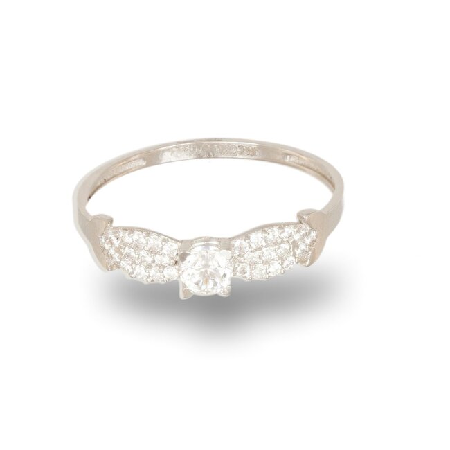 Elegante Witgouden Ring met Fonkelende Zirkonia