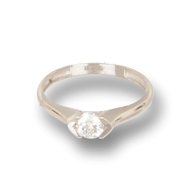 Minimalistische Solitaire Ring met Schitterende Zirkonia Steen