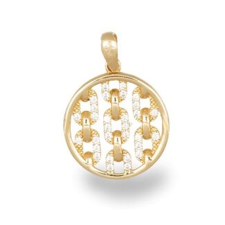 Gouden Schakel Hanger met Zirkonia