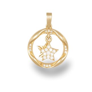Gouden Ster Hanger met Zirkonia
