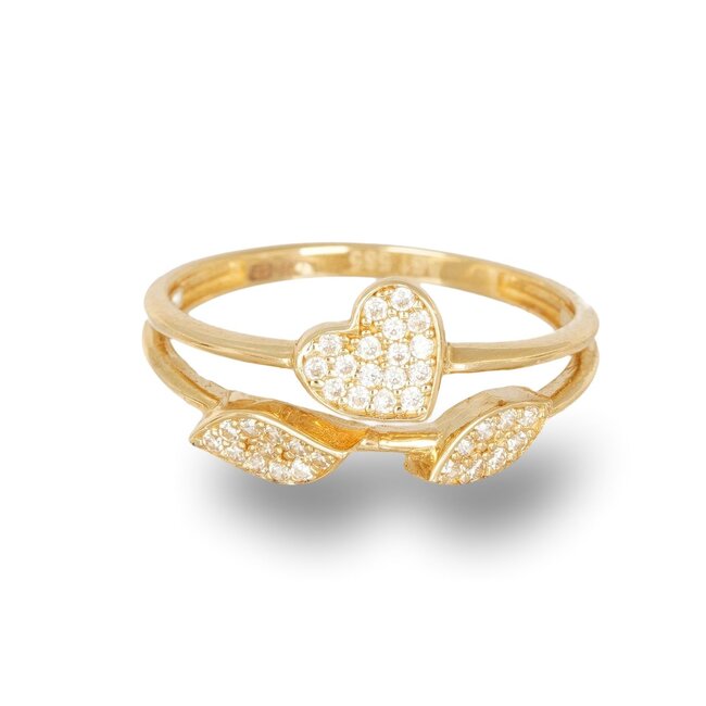 Elegante Hartjes Ring met Fonkelende Zirkonia