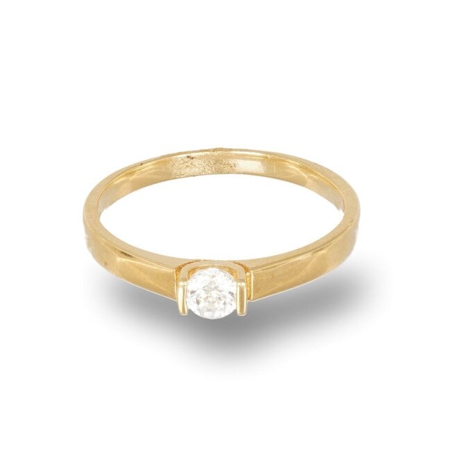 Minimalistische Solitaire Ring met Zirkonia
