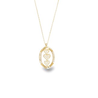 Gouden Hartjes Collier met Zirkonia