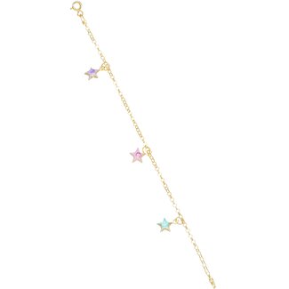 Gouden Ster Armband met Kleuren