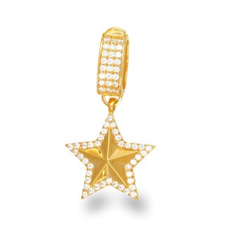 Gouden Ster Charm met Zirkonia