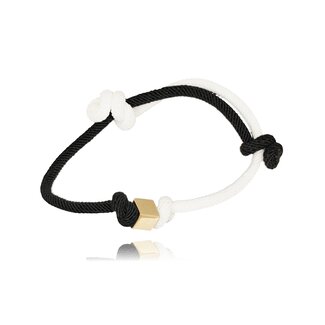Zwart wit koord armband