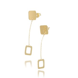 Gouden geometrische oorhangers