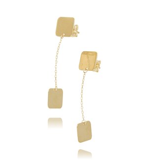 Gouden lange plaat oorhangers