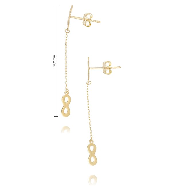 Goldmine Elegante lange oorhangers met infinity symbool en fijne ketting