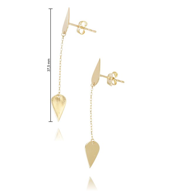 Goldmine Elegante lange oorhangers met druppelvorm en fijne ketting