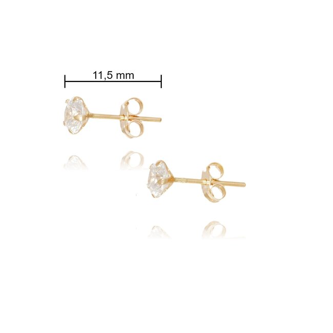 Goldmine Gouden Oorbellen met Grote Solitaire Zirkonia Steen